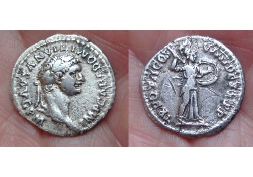 Domitianus - Minerva denarius nice portrait (N1583)