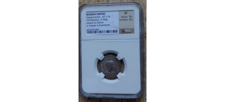 Diademenian  - Denarius RARE CAESAR in NGC slab! (F1703)