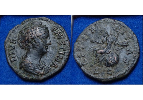 Faustina I - Dupondius AETERNITAS interessante keerzijde! (N1638)