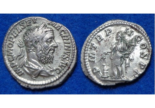 Macrinus - denarius Annona schaars  (N1639)