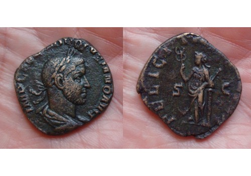 VOLUSIANUS -Sestertius FELICITAS schaars! (AU1615)