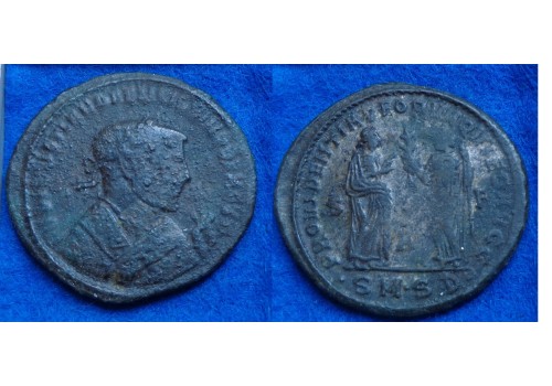 Diocletianus - Grootfollis (27 mm, 11,20 gr)  met zilverlaag! ABDICATIE-FOLLIS HISTORISCH (O1620)