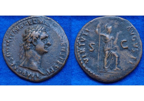 Domitianus- VIRTVTI AVGVSTI mooie  AS (O1613)